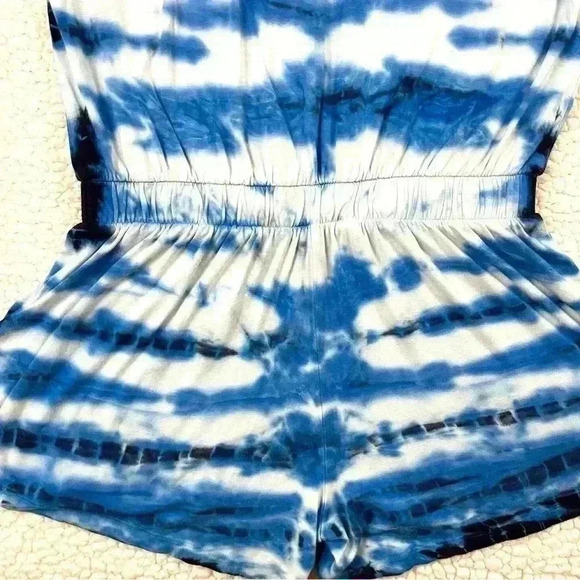 Young Fabulous & Broke Tie Dye Elastic Waist 3/4 Tab Sleeve Jumper Romper Size S - Picture 12 of 14